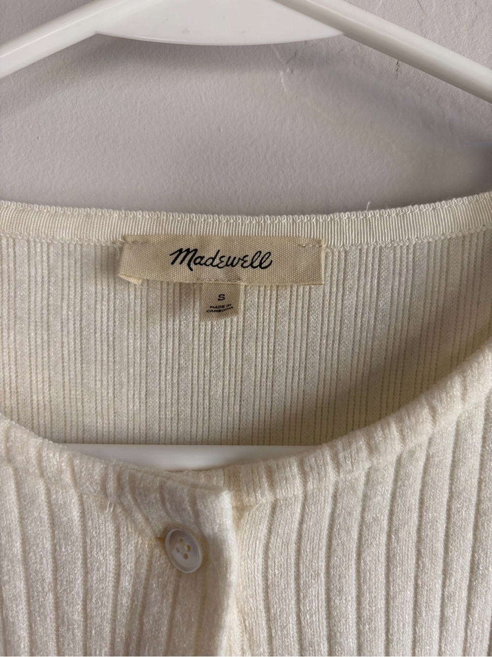 Madewell Cream Button-Up Cardigan - Picture 8 of 9